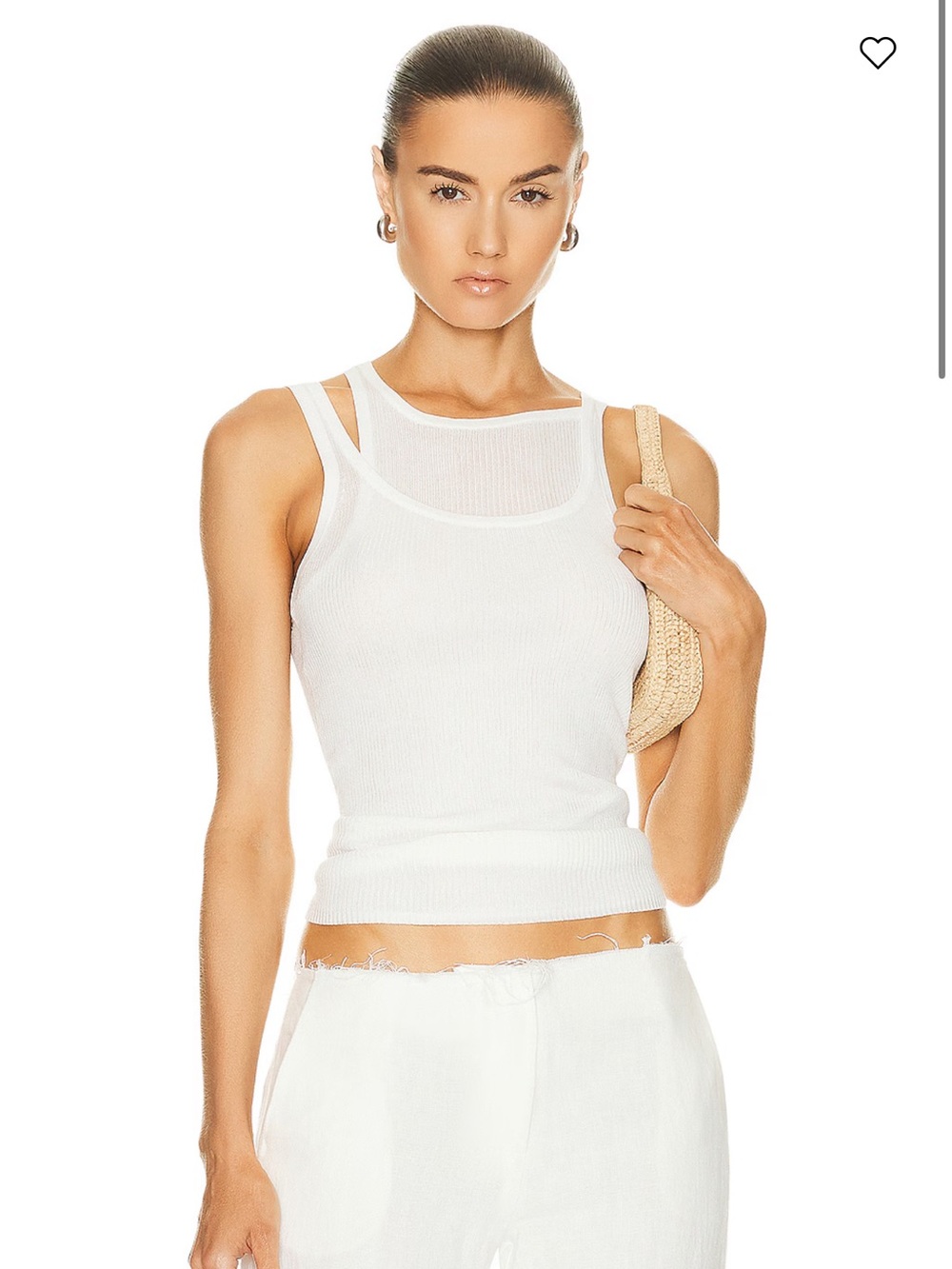 NWOT St. Agni Double Layer Knit Singlet Tank Top in White